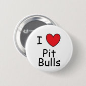 I Heart Pit Bulls Ronde Button 5,7 Cm (Voorkant /achterkant)
