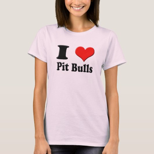 I Heart Pit Bulls T-shirt (Voorkant)