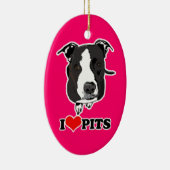 I HEART PITS (PIT BULLS) - 2 SIDED ORNAMENT (Rechts)