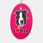 I HEART PITS (PIT BULLS) - 2 SIDED ORNAMENT (Links)