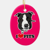I HEART PITS (PIT BULLS) - 2 SIDED ORNAMENT (Achterkant)