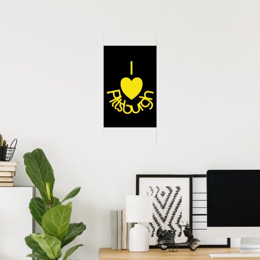 I Heart Pittsburgh Poster - Black'n Gold (Thuiskantoor)