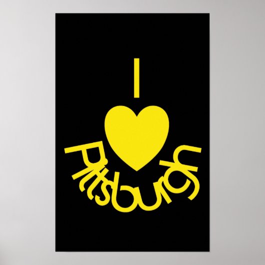 I Heart Pittsburgh Poster - Black'n Gold (Voorkant)