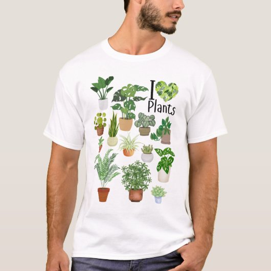 I Heart Plants Basic T-Shirt (Voorkant)
