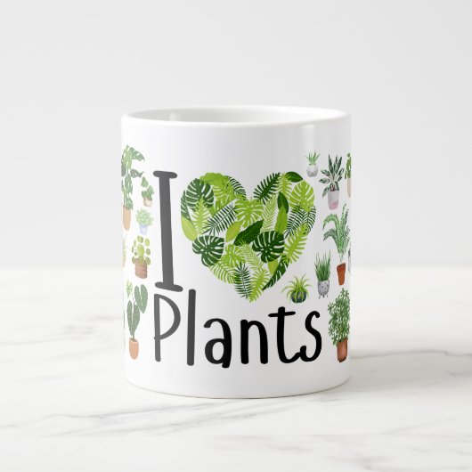 I Heart Plants Jumbo Mug Grote Koffiekop (Voorkant)
