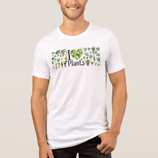 I Heart Plants Men's Tri Blend T-Shirt (Voorkant)
