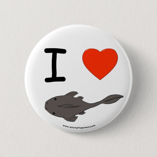 I Heart Plecostomussen Button (Voorkant)