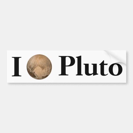 I Heart Pluto Bumpersticker (Voorkant)