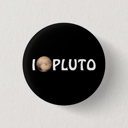 I Heart Pluto New Horizon Button (Voorkant)