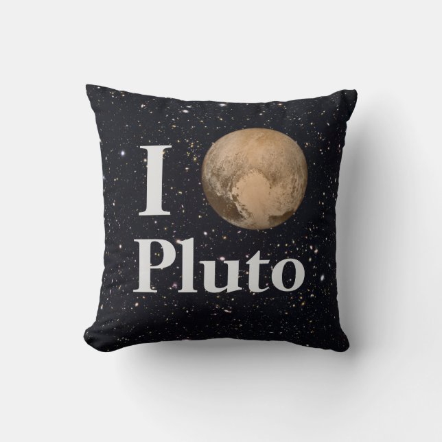 I Heart Pluto Starry Sky Kussen (Voorkant)