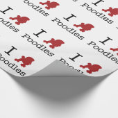 I Heart Poodles Cadeaupapier (Hoek)