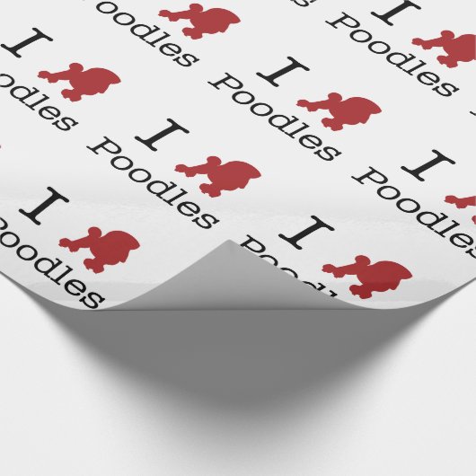 I Heart Poodles Cadeaupapier (Hoek)