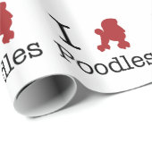 I Heart Poodles Cadeaupapier (Rol Hoek)