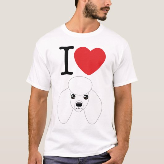 I Heart Poodles T-Shirt (Voorkant)