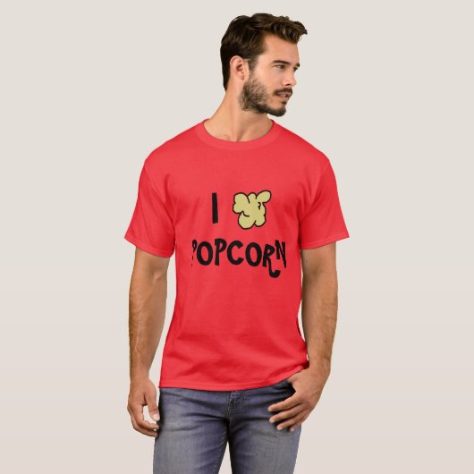 I Heart Popcorn Shirt (Voorkant volledig)
