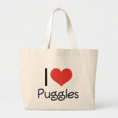 I Heart Puggles Grote Tote Bag (Voorkant)