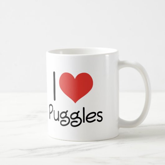 I Heart Puggles Koffiemok (Rechts)