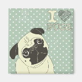 I Heart Pugs Magnet (Voorkant)