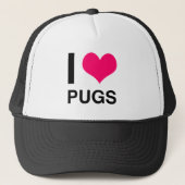 I Heart Pugs Trucker Pet (Voorkant)