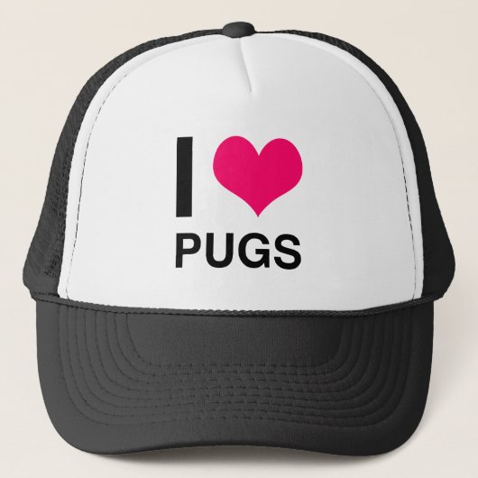 I Heart Pugs Trucker Pet (Voorkant)
