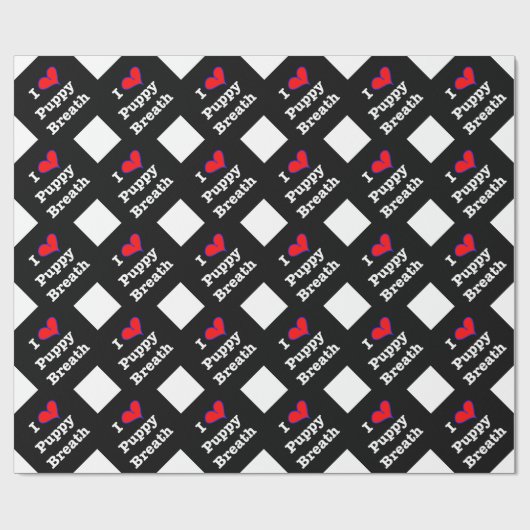 I Heart Puppy Breath Cadeaupapier (Vlak)