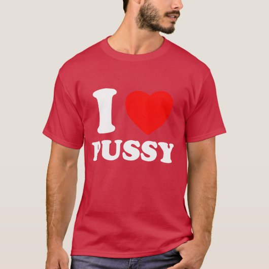 I Heart Pussy I Love Pussy Retro Kawaii Edgy Alter T-shirt (Voorkant)