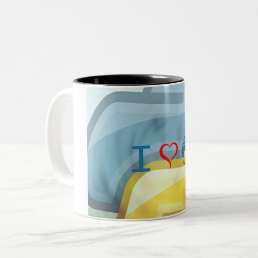 I Heart Python Tweekleurige Koffiemok (Voorkant links)