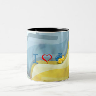 I Heart Python Tweekleurige Koffiemok