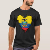 I Heart Quito And Ecuador Flag Heart Design Ecuado T-shirt (Voorkant)