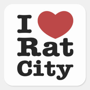 I Heart Rat City Vierkante Sticker