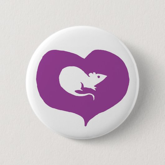 I Heart Rats Pin Ronde Button 5,7 Cm (Voorkant)
