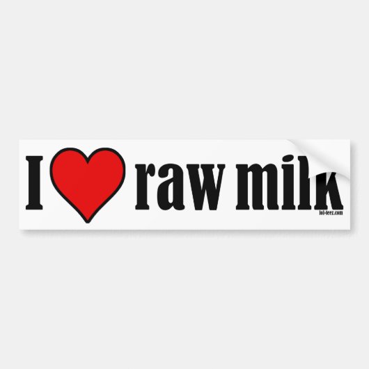 I Heart Raw Milk Bumpersticker (Voorkant)