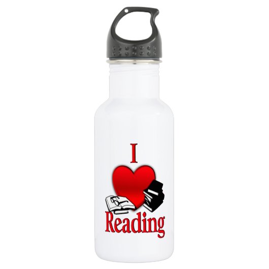 I Heart Reading Waterfles (Voorkant)