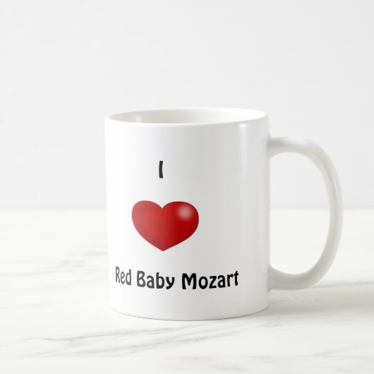 I Heart Red Baby Mozart Koffiemok (Rechts)
