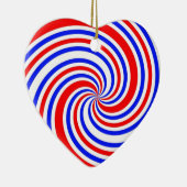 I Heart Red, White en Blue Keramisch Ornament (Rechts)