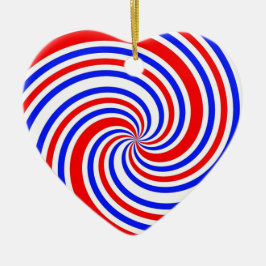 I Heart Red, White en Blue Keramisch Ornament