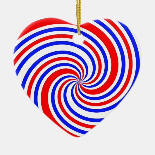 I Heart Red, White en Blue Keramisch Ornament (Voorkant)