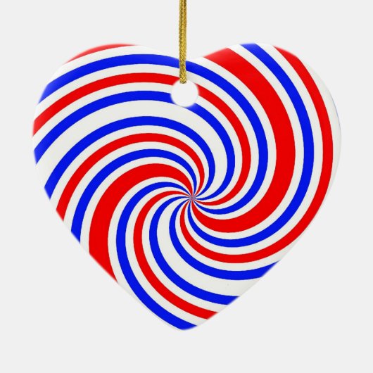 I Heart Red, White en Blue Keramisch Ornament (Achterkant)