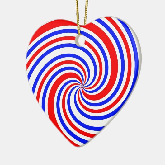I Heart Red, White en Blue Keramisch Ornament (Links)