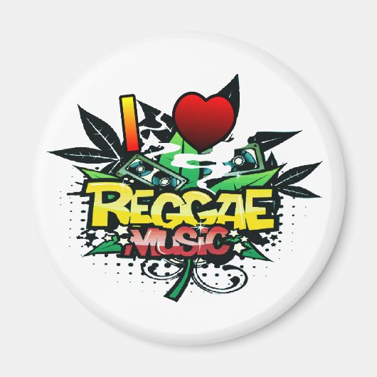 I Heart Reggae Music Magneet (Voorkant)