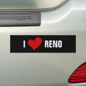 I HEART RENO, GEPERSONALISEERDE NAAM BUMPERSTICKER (Op auto)