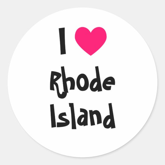 I Heart Rhode Island Ronde Sticker (Voorkant)