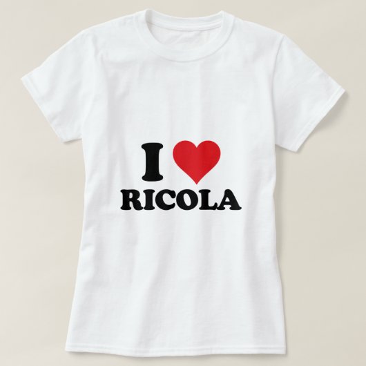 I Heart Ricola Voornaam I Love Personalized Stuf T-shirt (Design voorkant)
