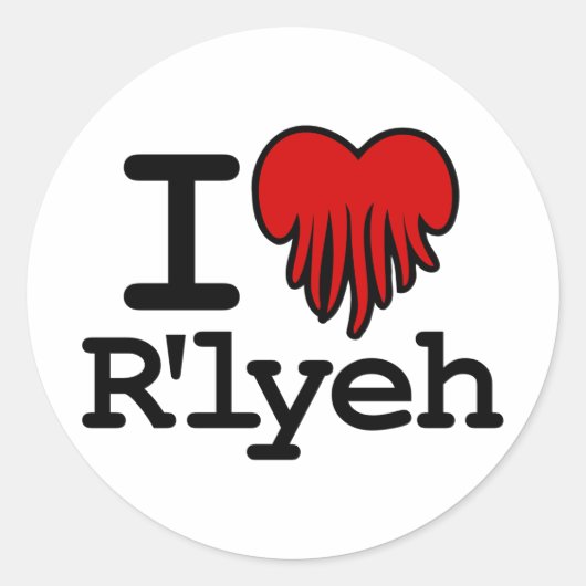I Heart R'lyeh Ronde Sticker (Voorkant)