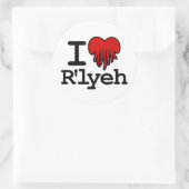 I Heart R'lyeh Ronde Sticker (Tas)