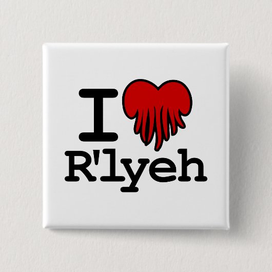 I Heart R'lyeh Vierkante Button 5,1 Cm (Voorkant)