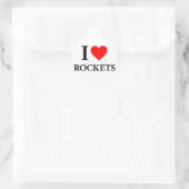 I Heart Rockets Ronde Sticker (Tas)