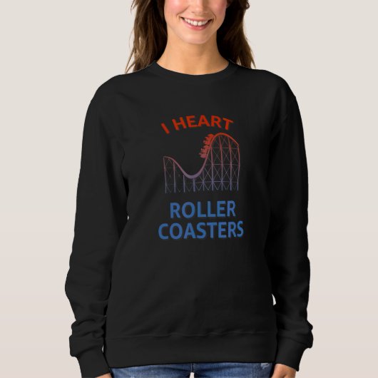 I Heart Roller Onderzetters Theme Park Enthusiast Trui (Voorkant)
