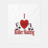 I Heart Roller Skating Fleece Deken (Voorkant)
