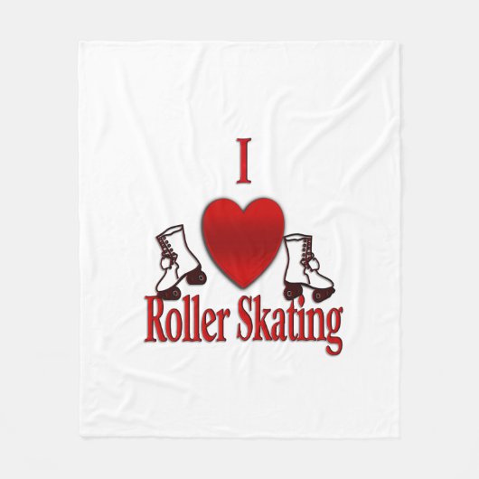 I Heart Roller Skating Fleece Deken (Voorkant)